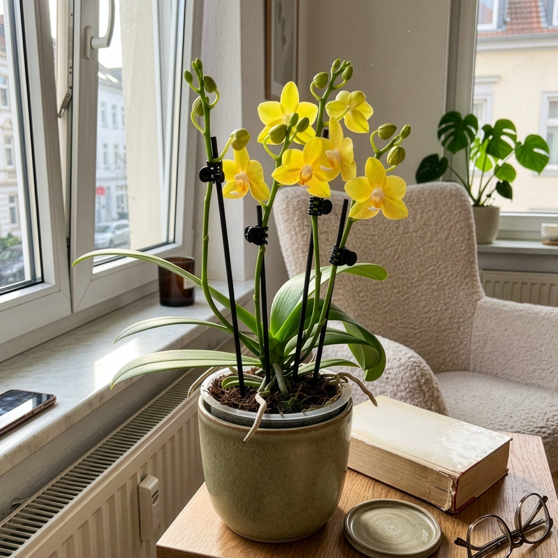 Phalaenopsis Sylvie gelben Blüten und 3 Rispen