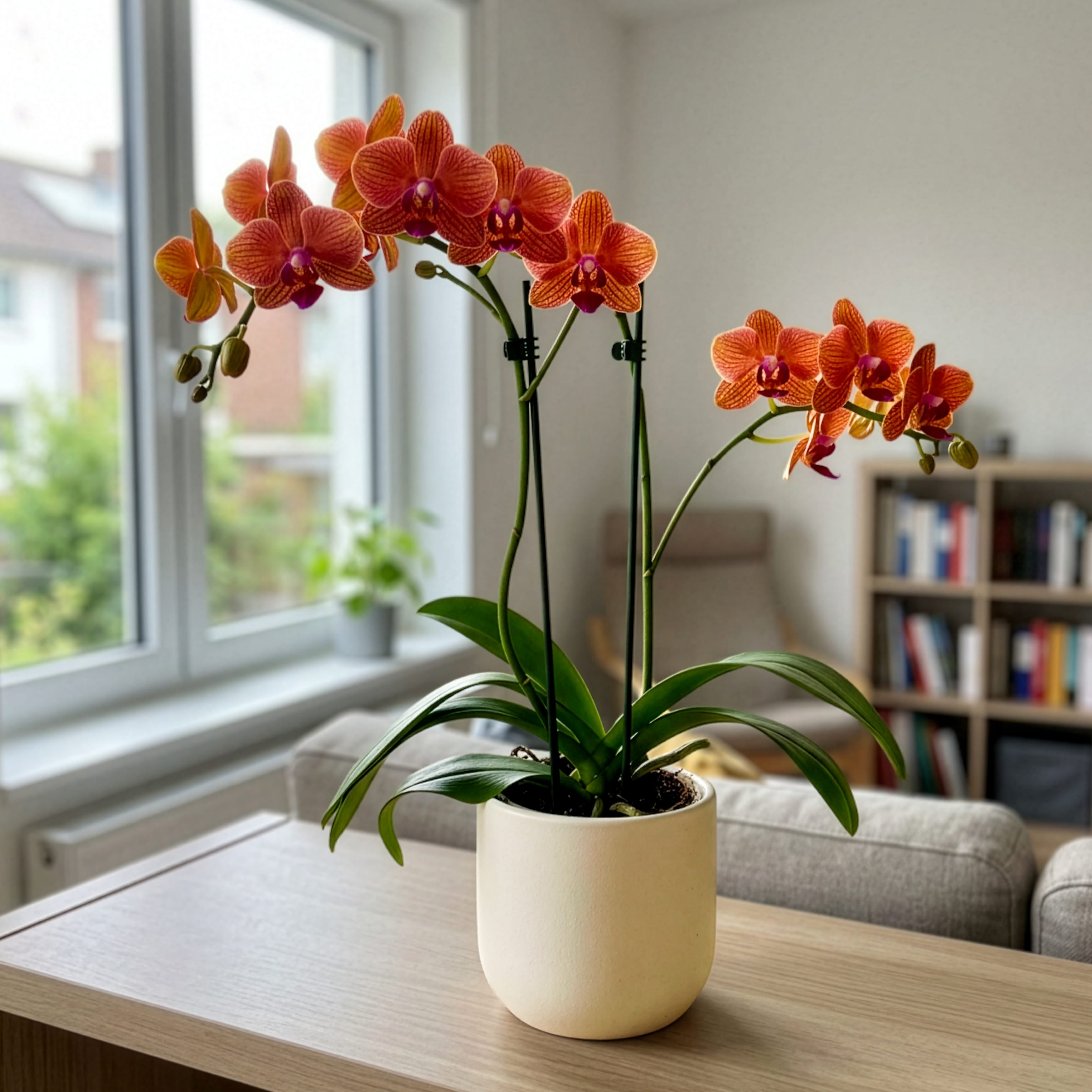 Table Dance Valencia mit orange-gelben Blüten und 2 Rispen