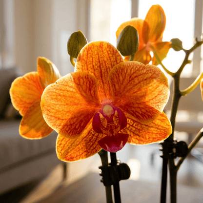 Table Dance Orange Magic mit orangen Blüten und 2 Rispen