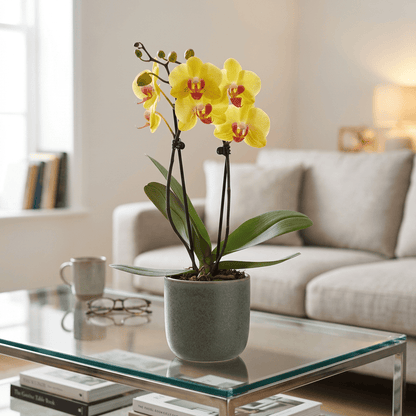Phalaenopsis Golden Star mit gelben Blüten und 2 Rispen