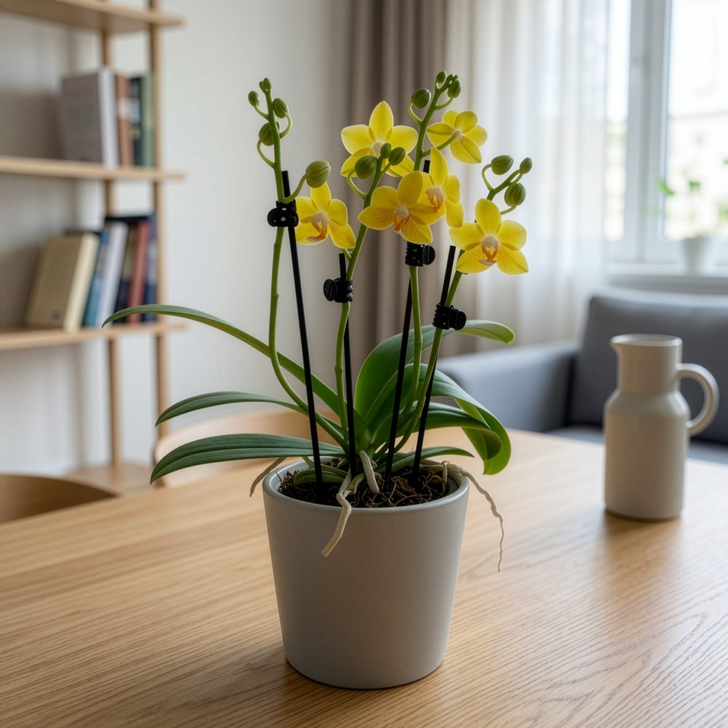 Phalaenopsis Sylvie mit gelben Blüten und 3 Rispen